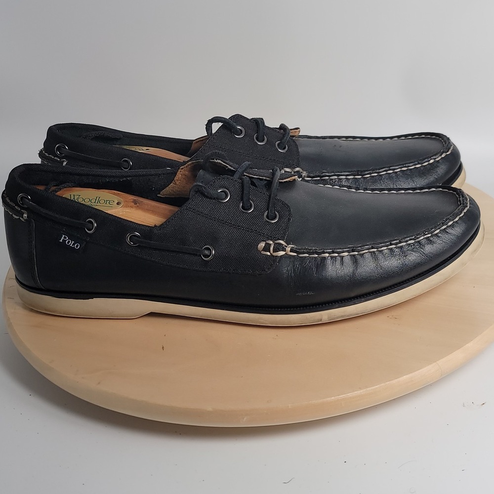 Polo Ralph Lauren Bienne Leather Boat Shoes Preppy Classic Casual USA Mens 13D